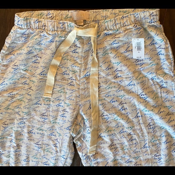 LOVE BY GAP gray pajama pants with love down the pants NWT M - Picture 4 of 9